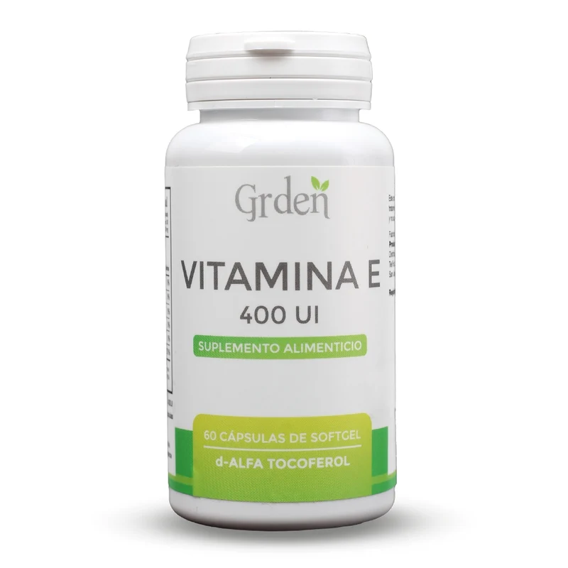 Grden Suplemento Alimenticio Vitamina E 400UI Antioxidante Celular, 60 Cápsulas