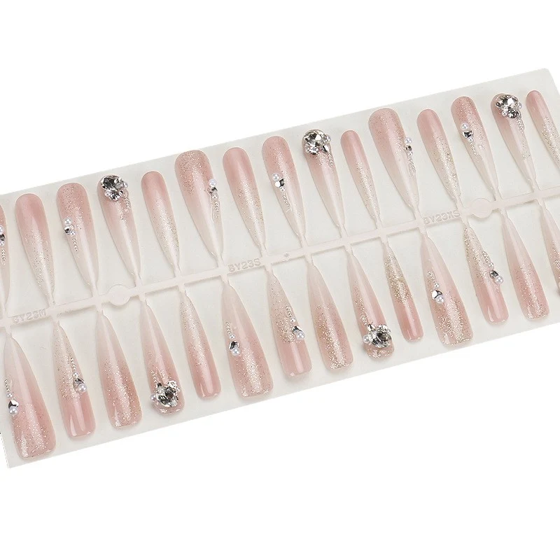 Premium Stiletto Press-On Nägel mit Strassakzenten Karnz