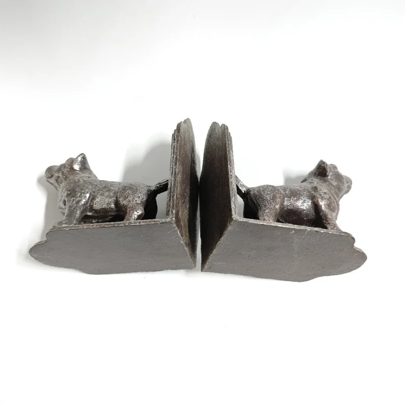 Rustikale Hunde-Figuren Buchstützen