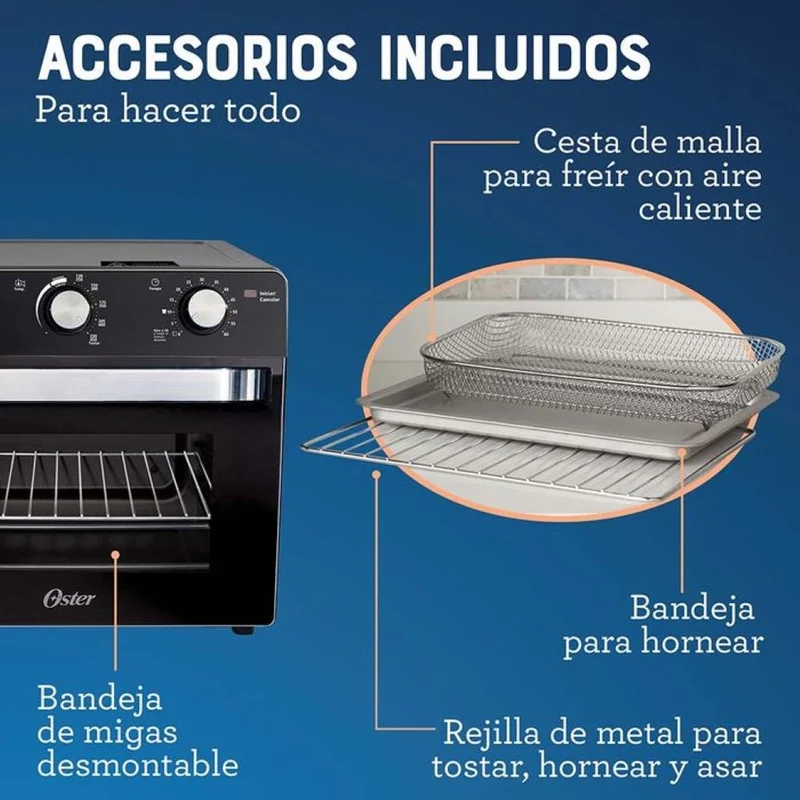 Oster Horno con Freidora de Aire 22 Litros (TSSTTVMAF1NS)