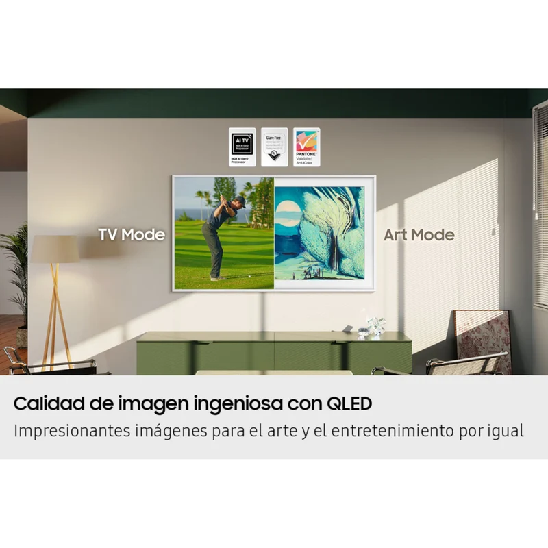 Samsung Pantalla 65" The Frame QLED 4K Smart, QN65LS03FAPXPA