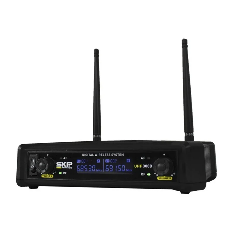 SKP Set Micrófonos Inalámbricos con Receptor, UHF-300D