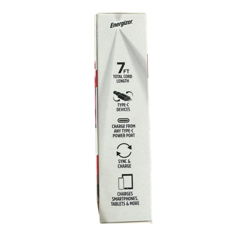 Energizer Cable Retráctil USB-C a USB-C PD 30W, 2.3 Metros