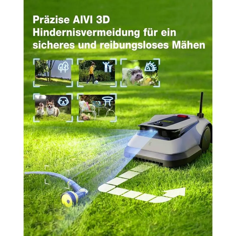 D-Ware ECOVACS GOAT G1-800 Mähroboter Rasenmäher Roboter Rasen IPX6 220mm Schnittbreite
