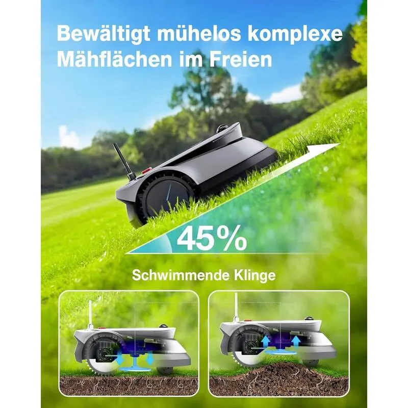 D-Ware ECOVACS GOAT G1-800 Mähroboter Rasenmäher Roboter Rasen IPX6 220mm Schnittbreite