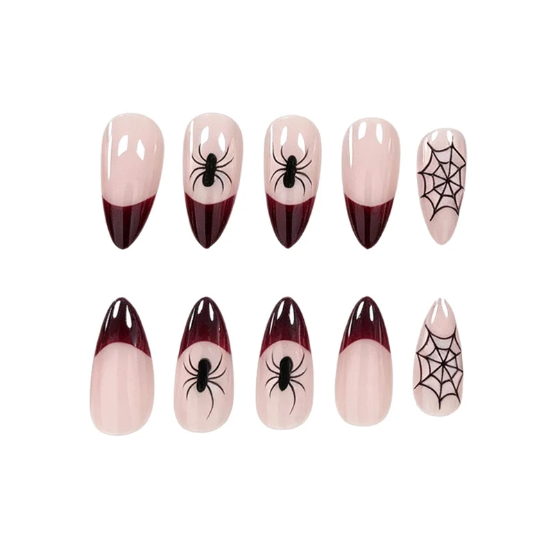 Halloween Kürbis und Spinne Nagelkunst Karnz
