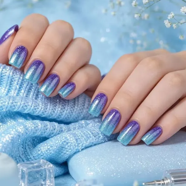 Gradient Glitter Nagelkunst Karnz