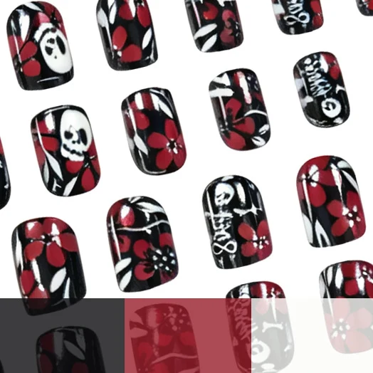 Gothic Floral Nagelkunst Karnz