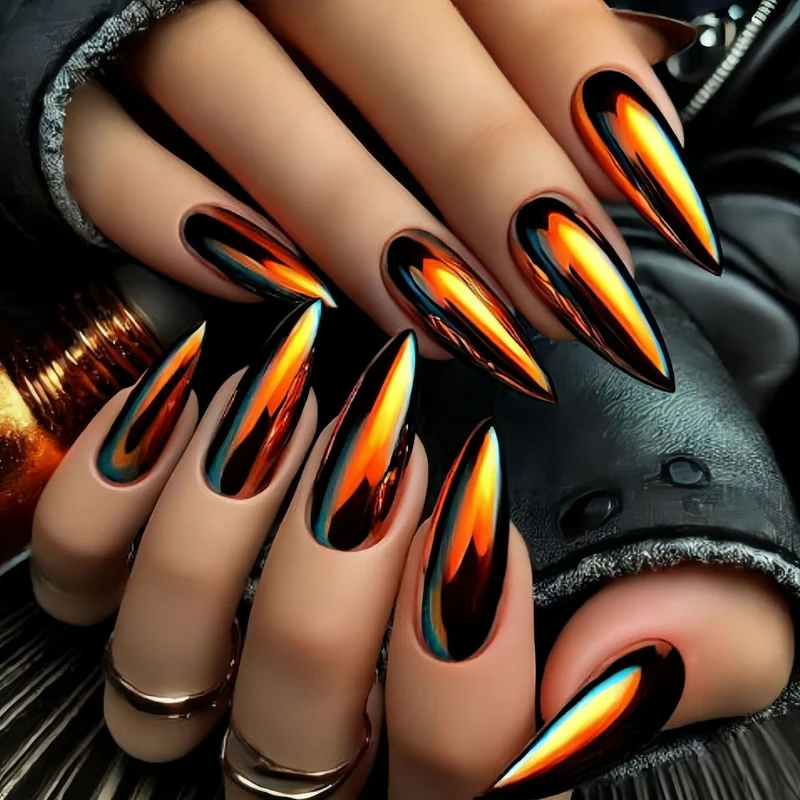 Glänzende Stiletto Nagelkunst Karnz