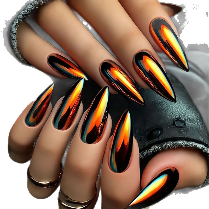 Glänzende Stiletto Nagelkunst Karnz