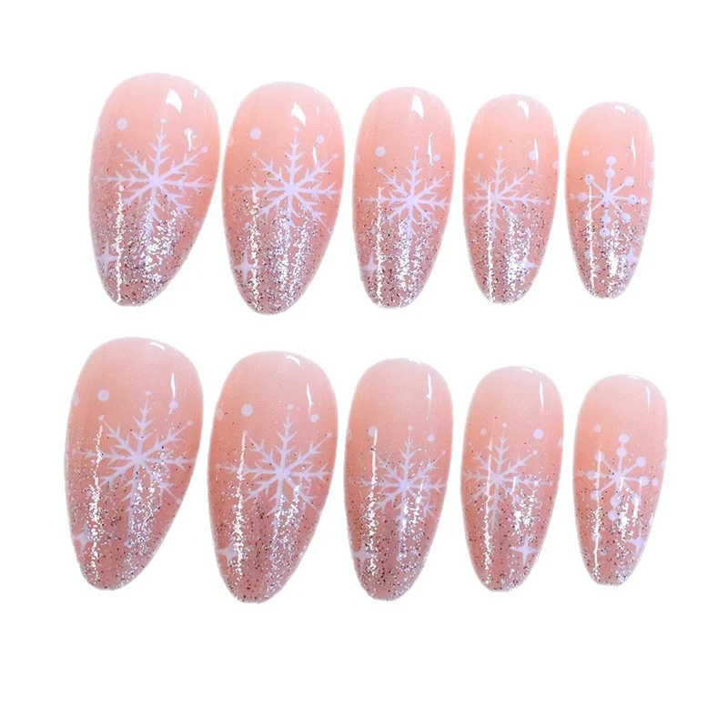 Glitzernde Schneeflocken Nagelkunst Karnz
