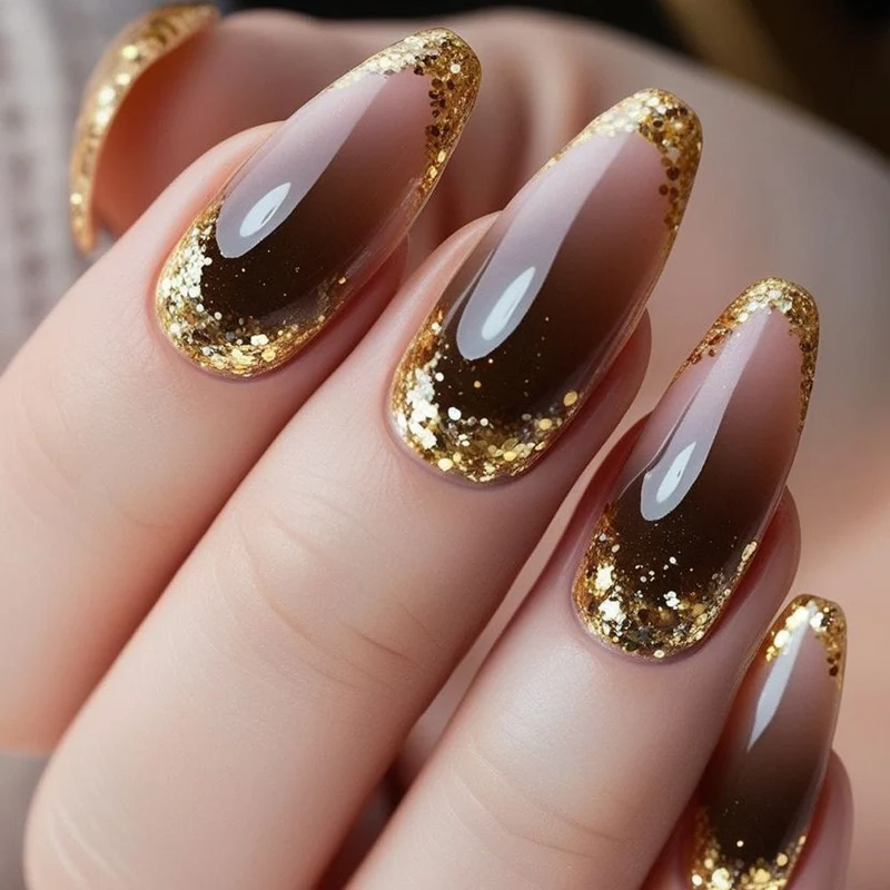 Glitzernde Ombre-Nagelverzierungen Karnz
