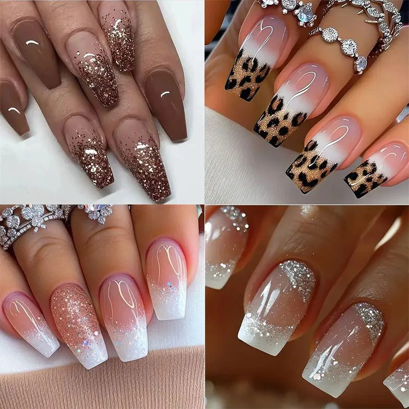 Glitzerndes Ombre Nagelkunst Karnz