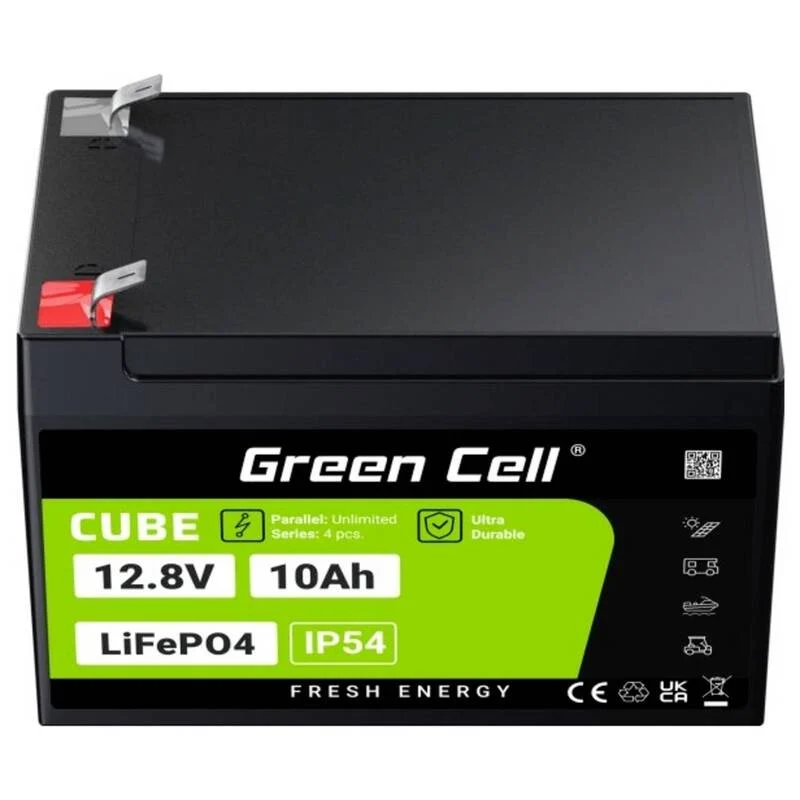 B-Ware Green Cell Spezialakku Batterie Li Fe Po4 Akku Block Flachstecker 12.8 V 10 Ah