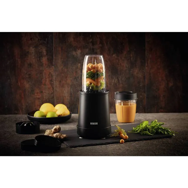 B-Ware N8WERK Nutrition Mixer 800 W Schwarz 8-tlg. mit Ice Crush To-Go-Deckel