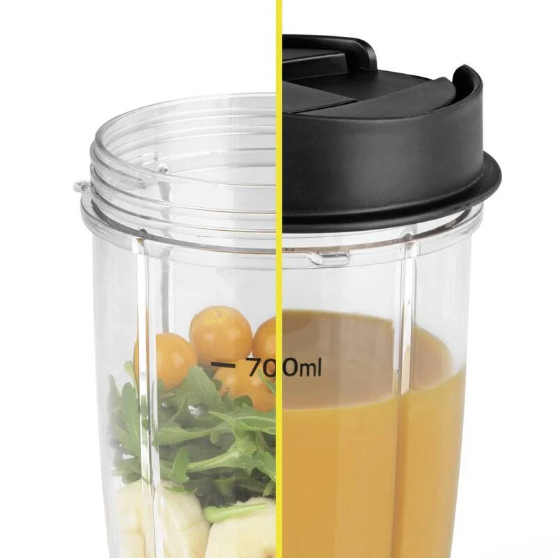 B-Ware N8WERK Nutrition Mixer 800 W Schwarz 8-tlg. mit Ice Crush To-Go-Deckel