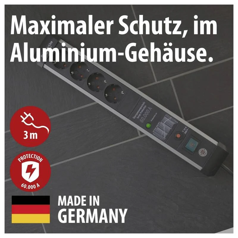 B-Ware Brennenstuhl Premium-Protect-Line Überspannungsschutz-Steckdosenleiste 4-fach 3m
