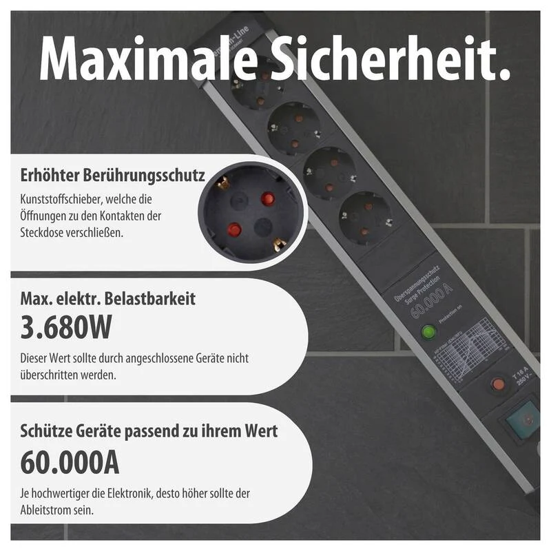 B-Ware Brennenstuhl Premium-Protect-Line Überspannungsschutz-Steckdosenleiste 4-fach 3m
