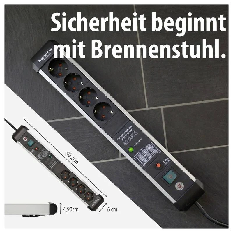 B-Ware Brennenstuhl Premium-Protect-Line Überspannungsschutz-Steckdosenleiste 4-fach 3m