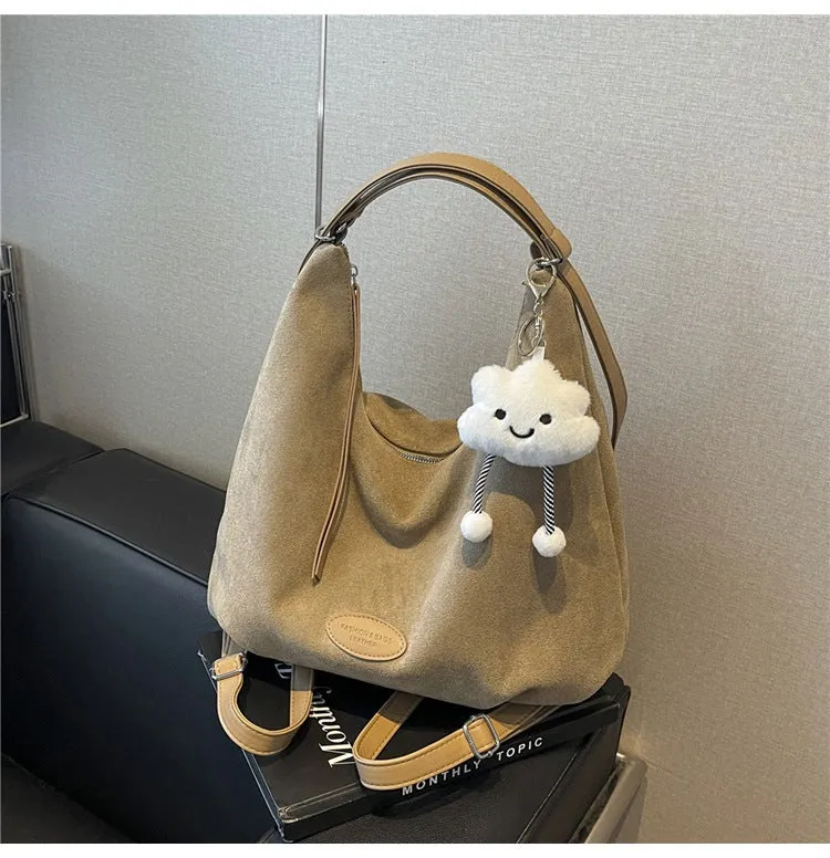Weiches Wildleder Schlapp Schultertasche