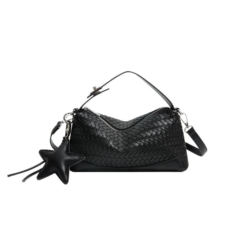 Gewebte Leder Schultertasche