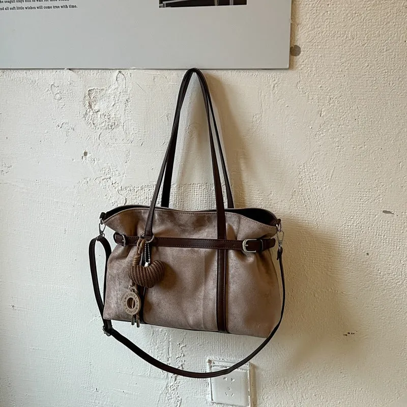 Vielseitige Wildleder-Shopper Tasche