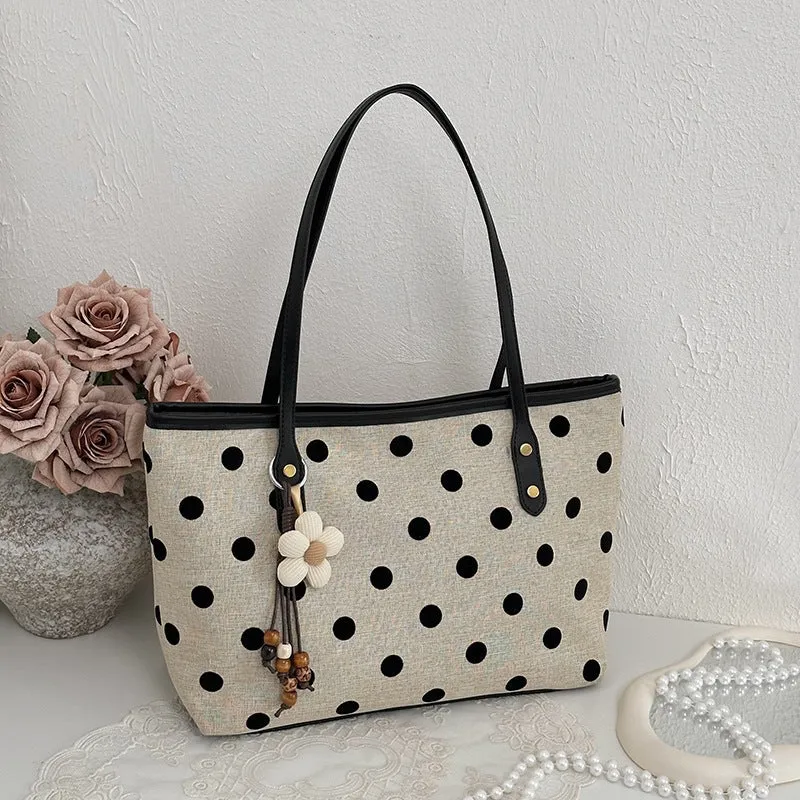Stylische gepunktete Canvas-Tote-Tasche