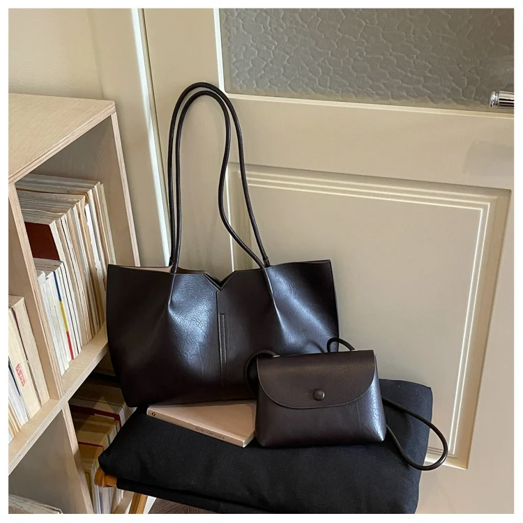 Minimalist strukturierte Einkaufstasche Set