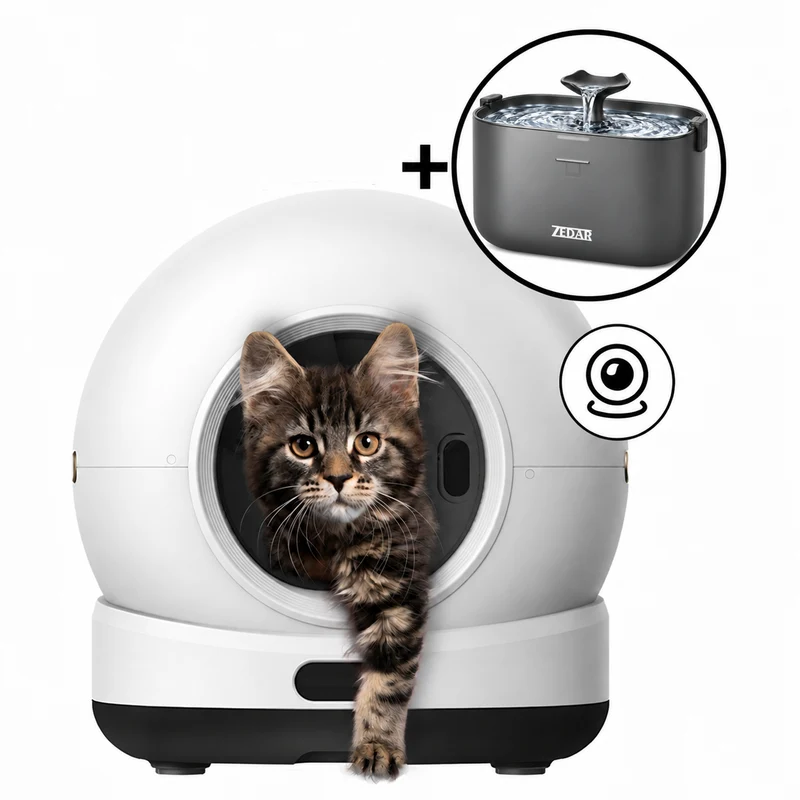 K1200 PRO+ Automatische kattenbak met camera + Gratis WF300 t.w.v. €49,-