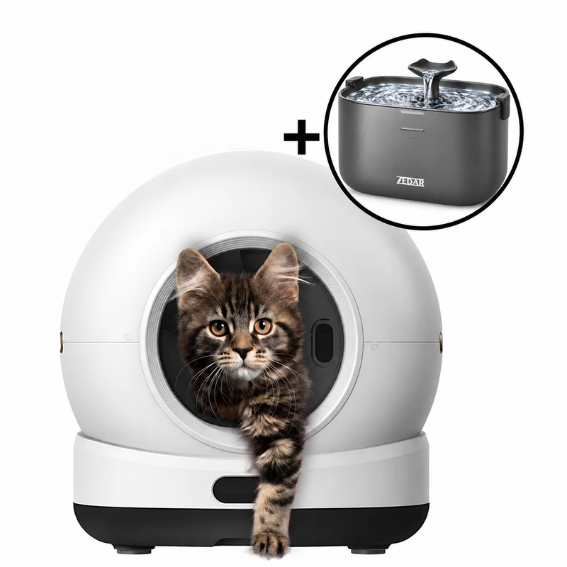 K1200 PRO Automatische kattenbak met display + Gratis WF300 t.w.v. €49,-