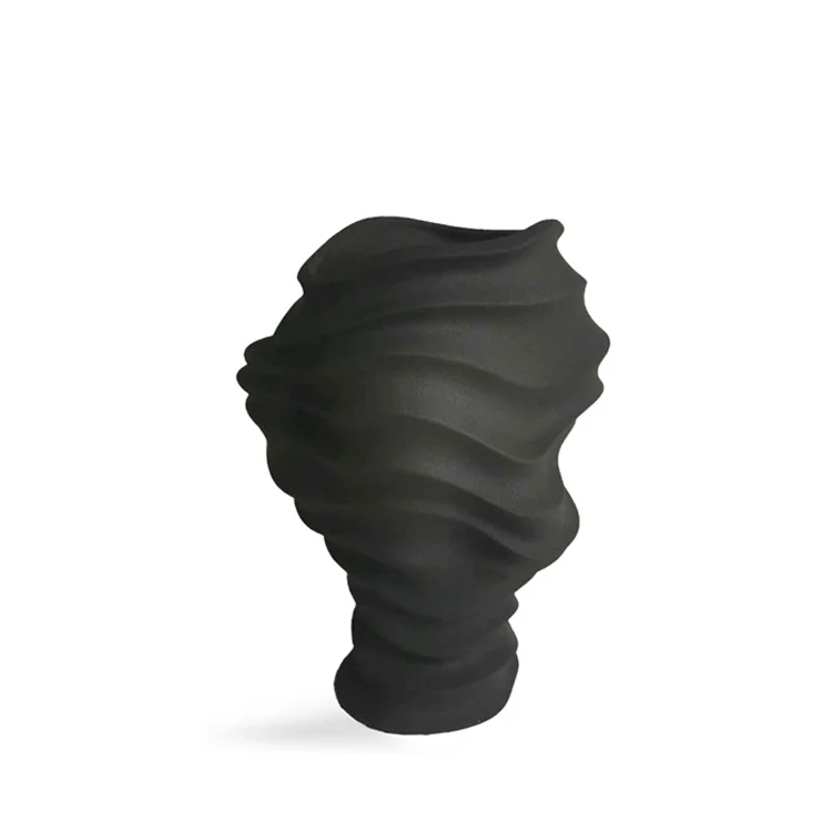 Elegante zeitgenössische dekorative Vase mit Wellenmuster