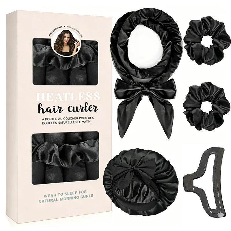 Satin Hitzefreies Haarwickel-Set