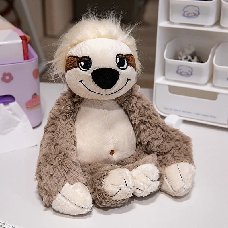 Plüsch Waschbär Weiches Fell Sitzendes Plüschtier mit besticktem Gesicht und flauschigem Schwanz Karnz