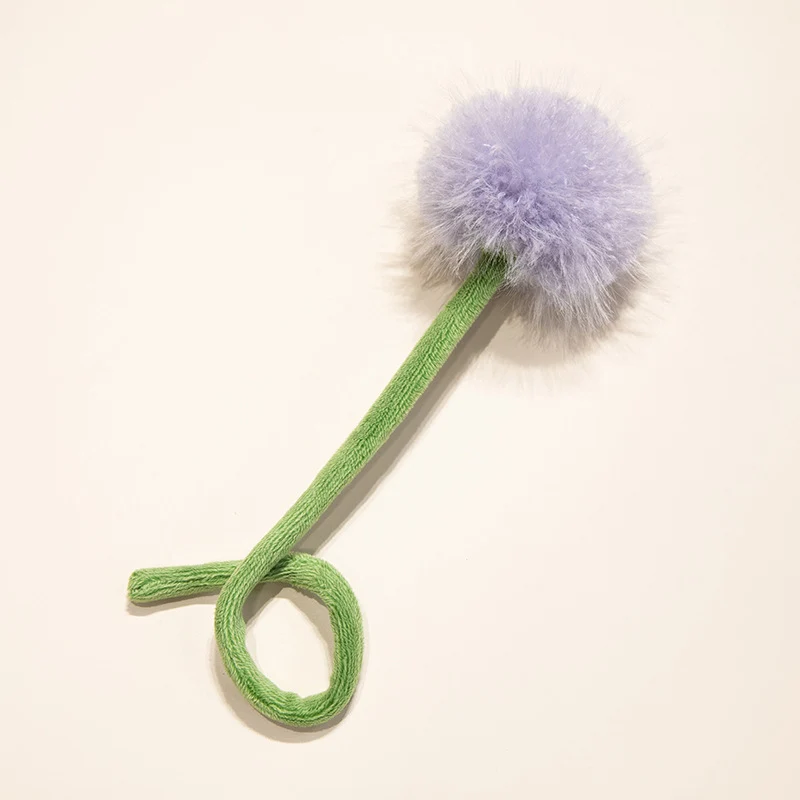 Plüsch Cordhosen Tulpe Katzenspielzeug mit flauschigem Pom-Bud & flexiblem Stiel Karnz