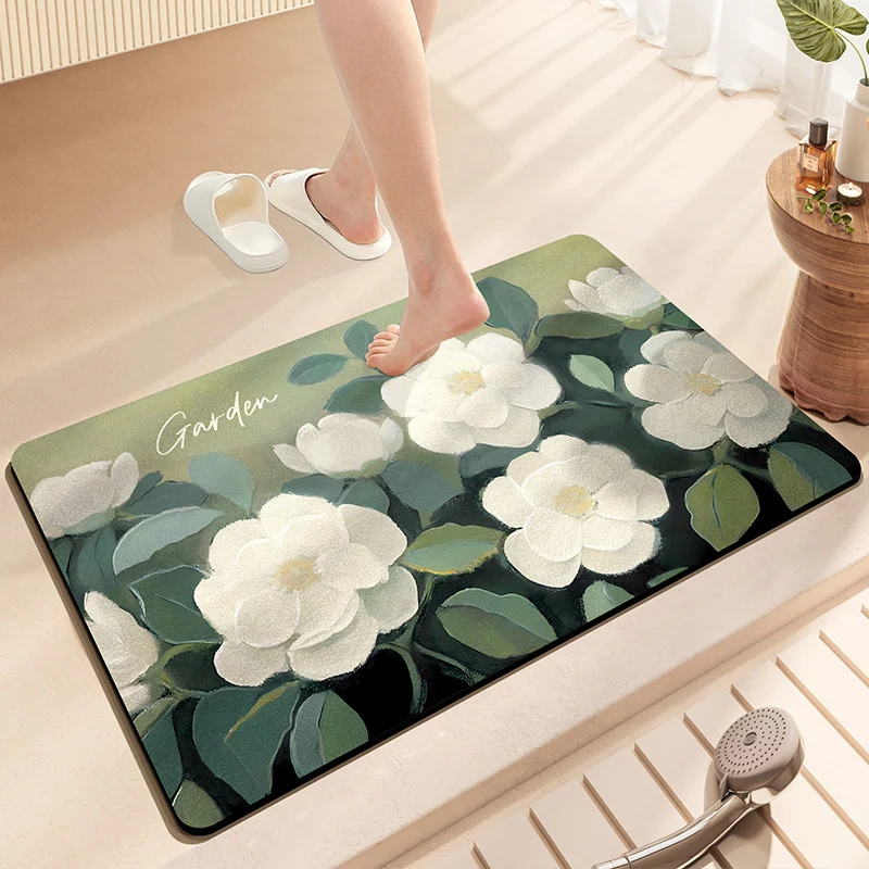 Florale inspirierende Badematte