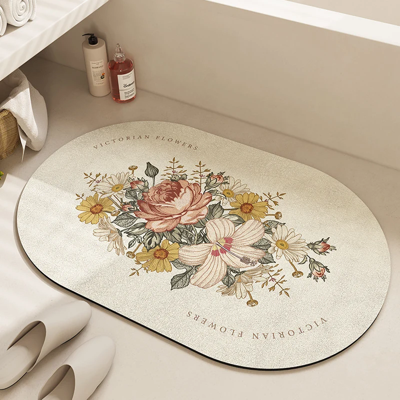 Florale inspirierende Badematte