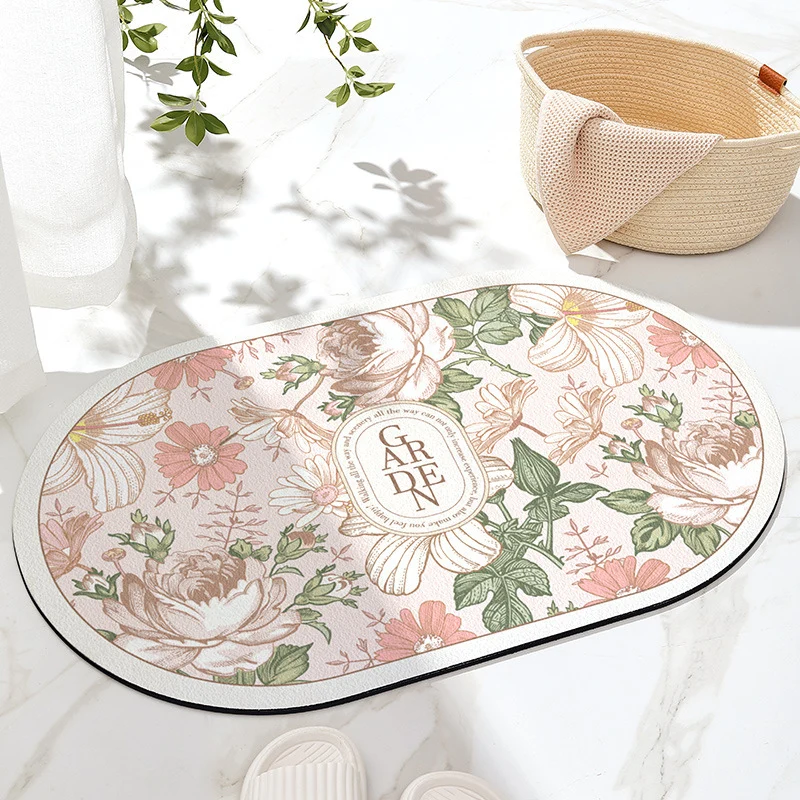 Florale inspirierende Badematte