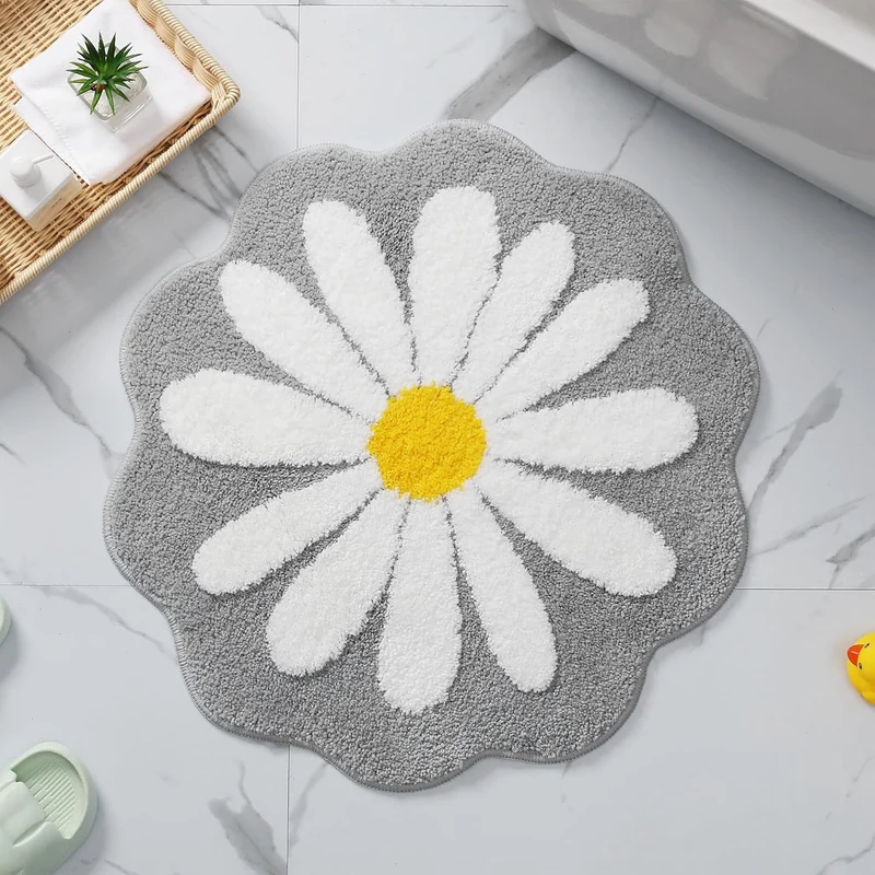 Dekorativer daisy-förmiger Badezimmermatte