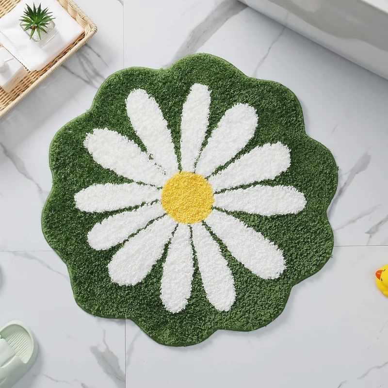 Dekorativer daisy-förmiger Badezimmermatte