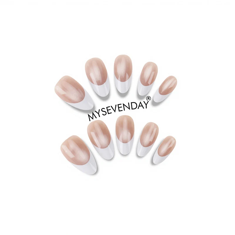 Elegante Press-On Nagelset mit French Tip Design Karnz