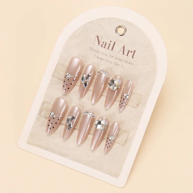 Stylische Press-On-Nageltips mit Leopardendesign Karnz