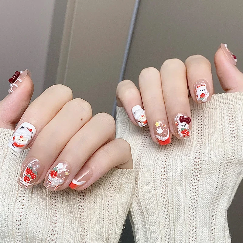 Stylische Press-On-Nageltips mit Leopardendesign Karnz