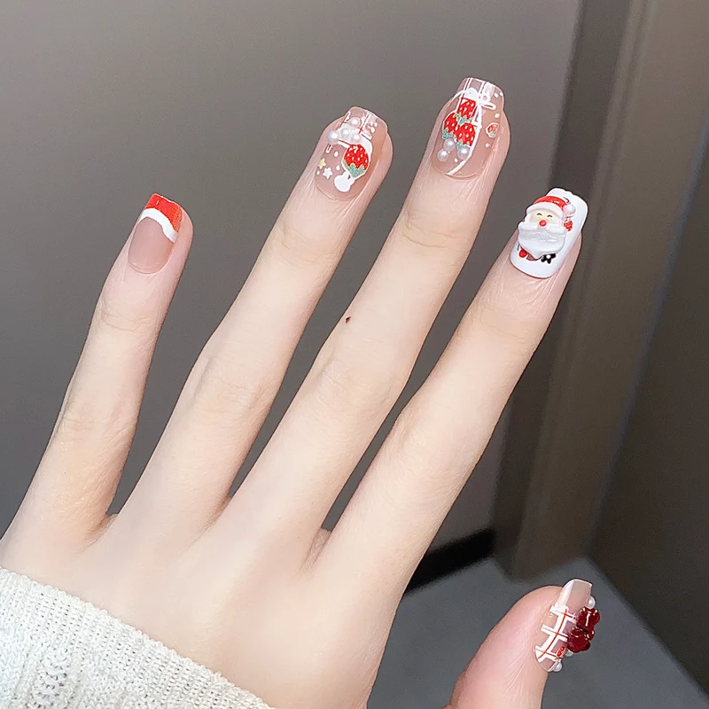 Stylische Press-On-Nageltips mit Leopardendesign Karnz