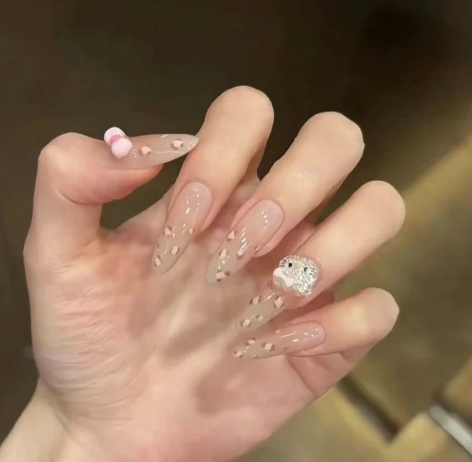 Stylische Press-On-Nageltips mit Leopardendesign Karnz