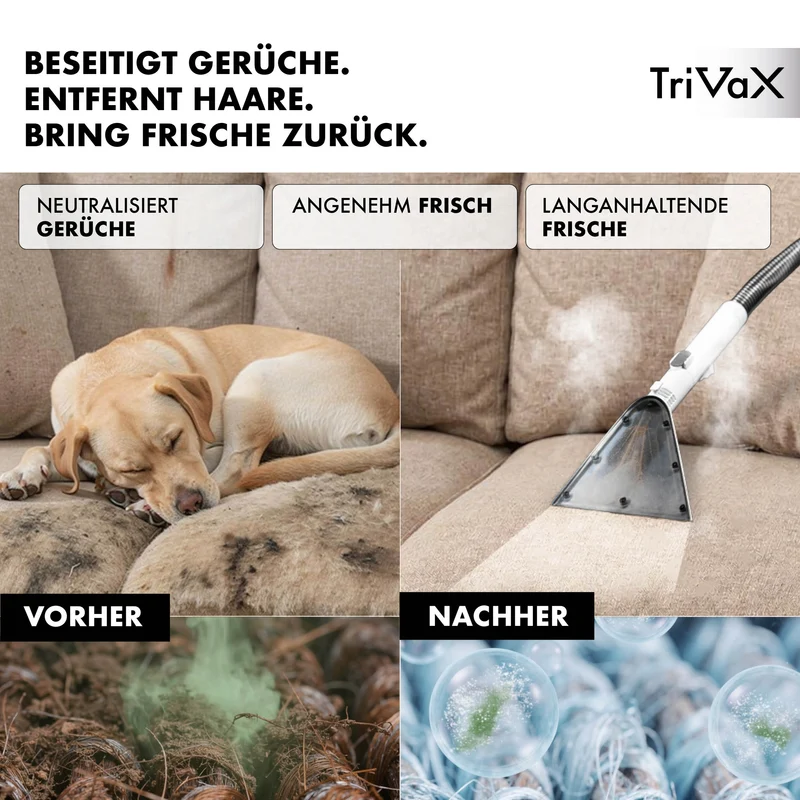 TriVaX - 3in1 Polster Pro Waschsauger mit Kalt-/Warmwasser und Dampffunktion **Coming soon / Okt 2026***