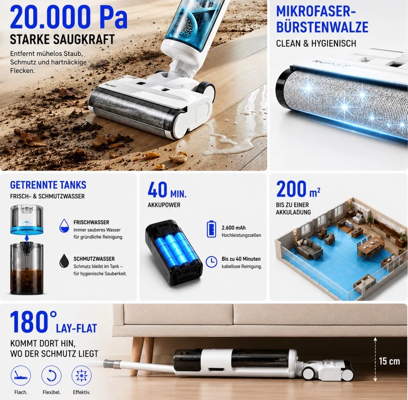BLAXX 2in1 Saugwischer FloorVaX