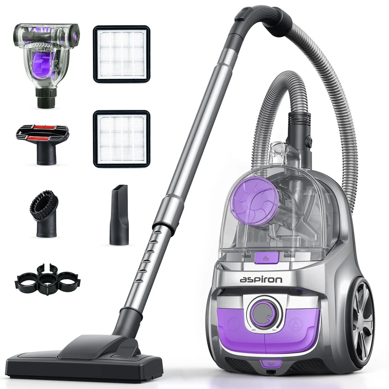 Aspiron AS-CA006 Canister Vacuum Cleaner, 40Kpa Bagless Vacuum Cleaners