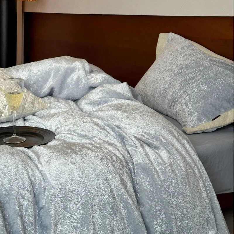 Flauschiges Samtvelours-Bettbezug-Set mit soften Plüschfasern und Hotelverschluss Karnz
