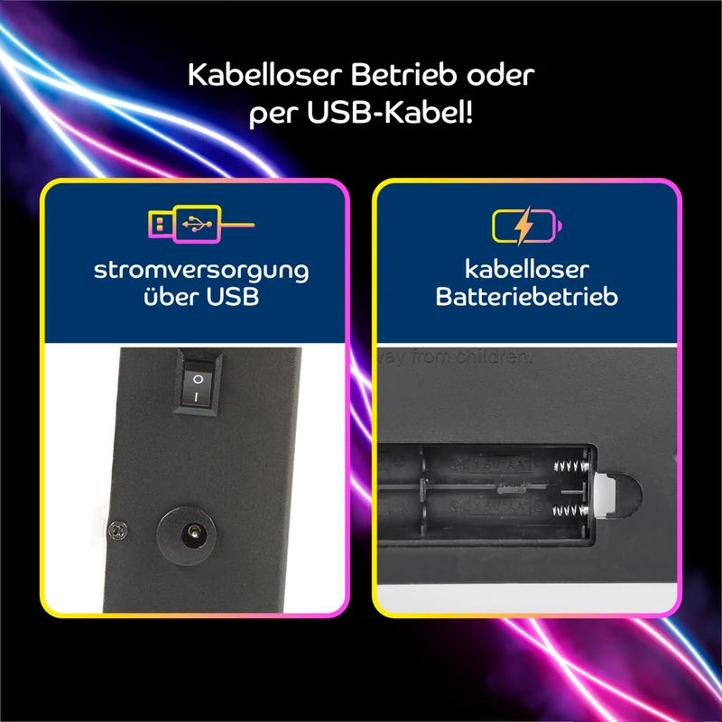 LED-Leuchtkasten mit 173 Buchstaben & Symbole inkl. Schreib-Set (3 Stifte & 20 Karten)