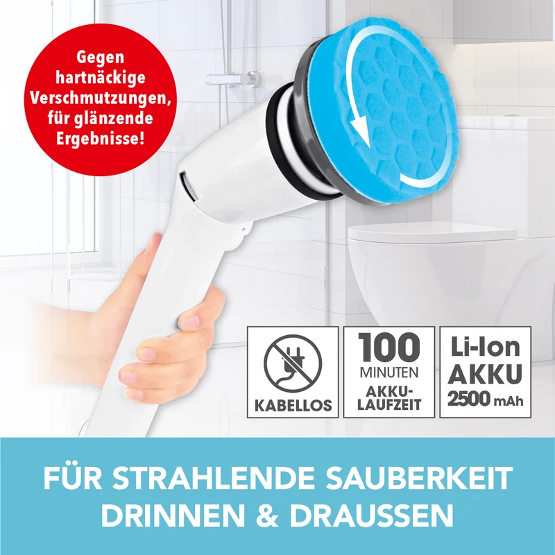 Akku-Reinigungsbürsten-Set - weiß/schwarz
